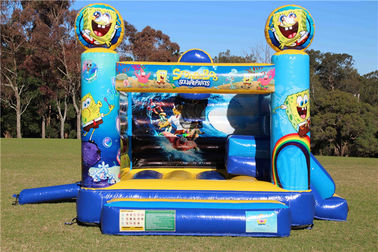 Vàng 0.55 PVC Tarpaulin Spongebob Jumping Castle, Inflatable thư bị trả lại nhà Moonwalk cho trẻ em