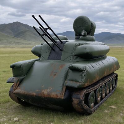 8.8m Tank quân sự có thể bơm Model Outdoor Event Decor Tactical Decoy Light Tank