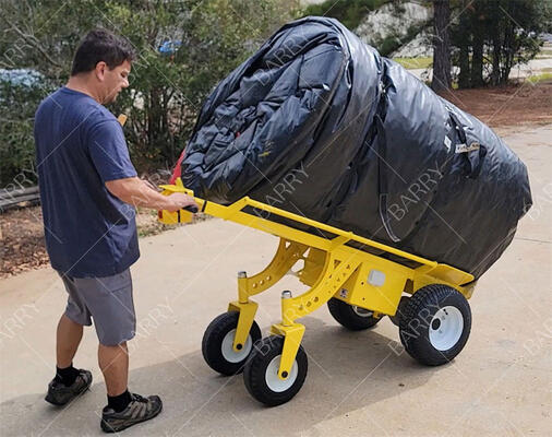 Carrello manuale elettrico a 4 ruote per impieghi gravosi con verricello per il sollevamento di gonfiabili