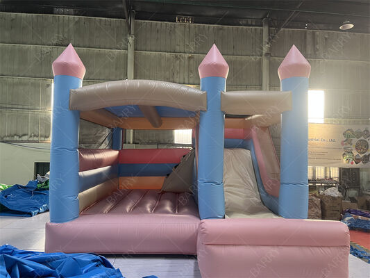 Pink và Blue Princess Pastel Castle Nhà bật lên với slide
