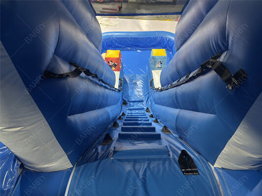 Diều bơm hơi bằng PVC màu xanh thương mại cho trẻ em sân sau có hồ bơi để sử dụng tại nhà