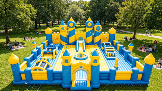 Combo Nhà Bounce Bơm Hơi | Sân chơi trẻ em khổng lồ có cầu trượt, vượt chướng ngại vật & khu vực nhảy | PVC thương mại cho thuê tiệc, trường học và lễ hội