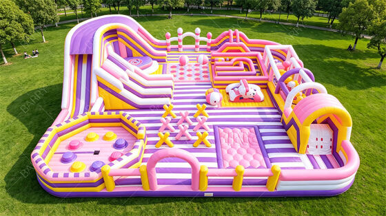 Neon Party Fun City đầy hơi. Tất cả trong một đèn LED nhảy và rào cản với slide. PVC thương mại cho chợ đêm, sự kiện trung tâm mua sắm và các bữa tiệc theo chủ đề.