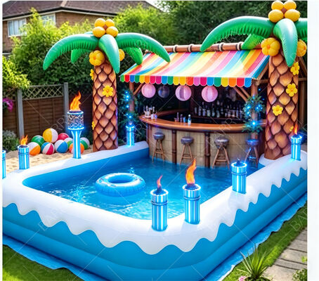 Tropical Tiki Floating Pool Bar