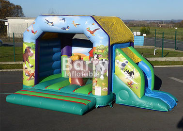 Trang trại trẻ em thương mại bơm hơi chủ đề Bounce House Combo với slide cho trẻ em