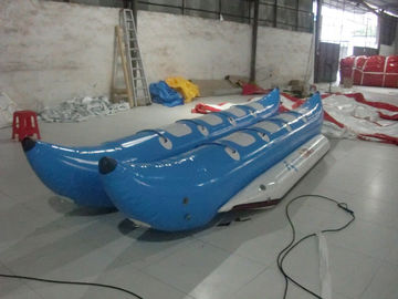 Màu xanh Inflatable Đồ Chơi Thuyền / 6 Người PVC Inflatable Thể Thao Dưới Nước Thuyền Chuối