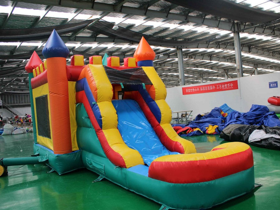Thương mại lớp PVC trẻ em Logo tùy chỉnh ướt hoặc khô lâu đài Bounce House With Slide Mùa giải kiểu đồ chơi