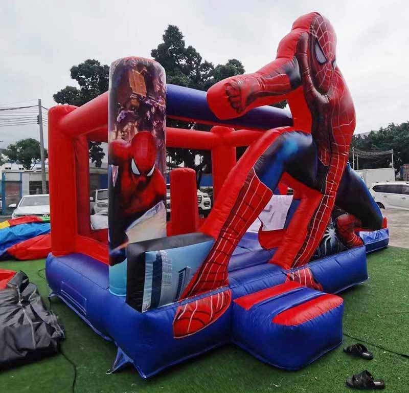 Nhà nhảy trong nhà / ngoài trời Spiderman với trượt băng cho các bữa tiệc trẻ em theo chủ đề