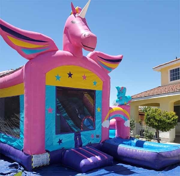 OEM/ODM Unicorn Bounce House Với Small Slide & Pool PVC Và Tùy chỉnh