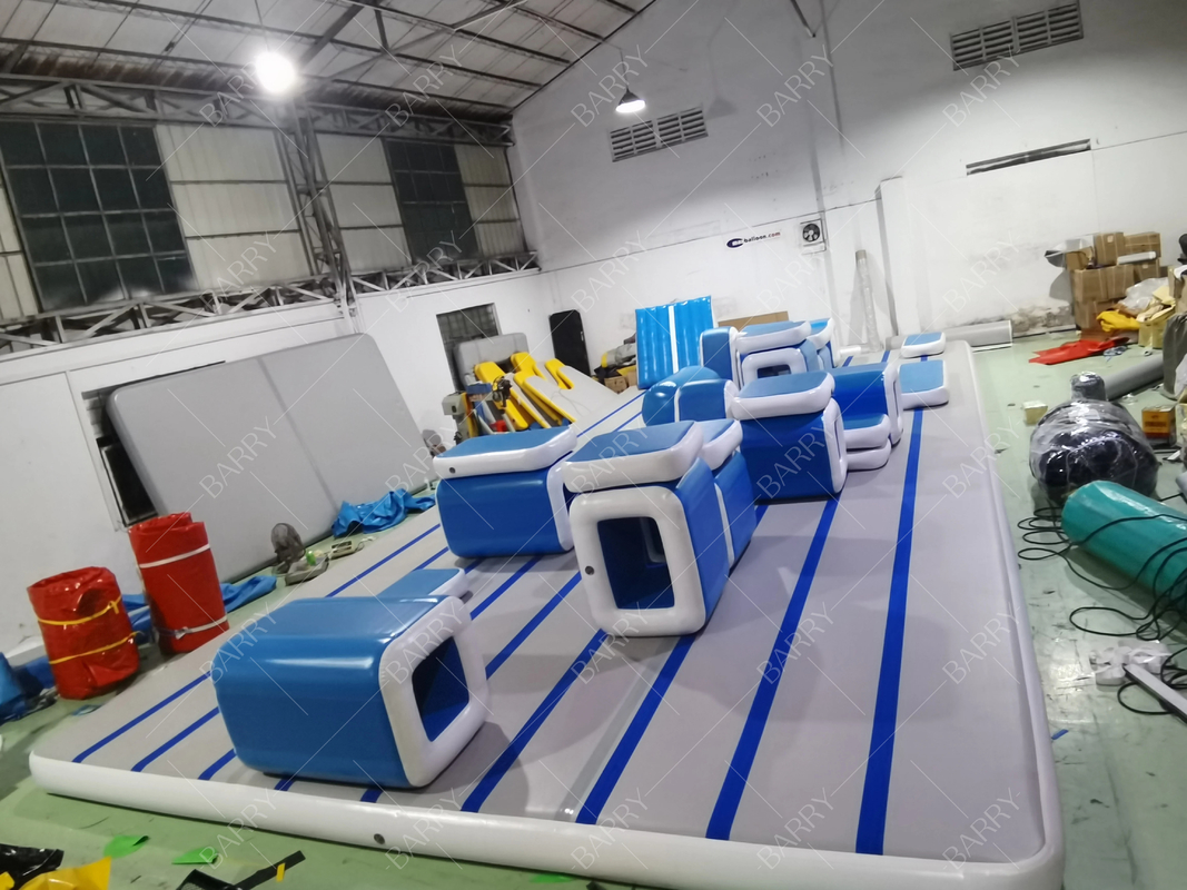 Đường đua khí bơm Đường đua thể thao Tumbling Cho thể dục thể dục Ninja Warrior Adult Đường đua chướng ngại vật Parkour Air Track