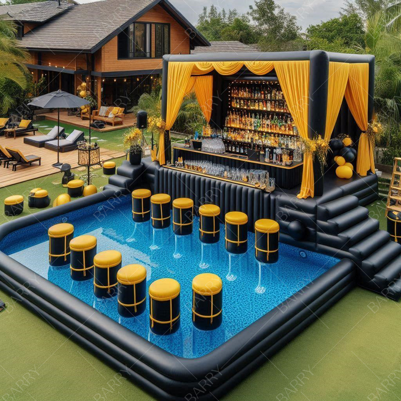 Pool Bar Bể bơi nổi bơm cho sân sau Bể bơi bơm bơm với ghế
