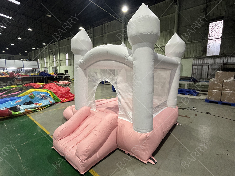 3.3x3m Trắng Và Hồng Đẹp Blowing Wedding Bouncer Slide Combo Jumping Castle Slide