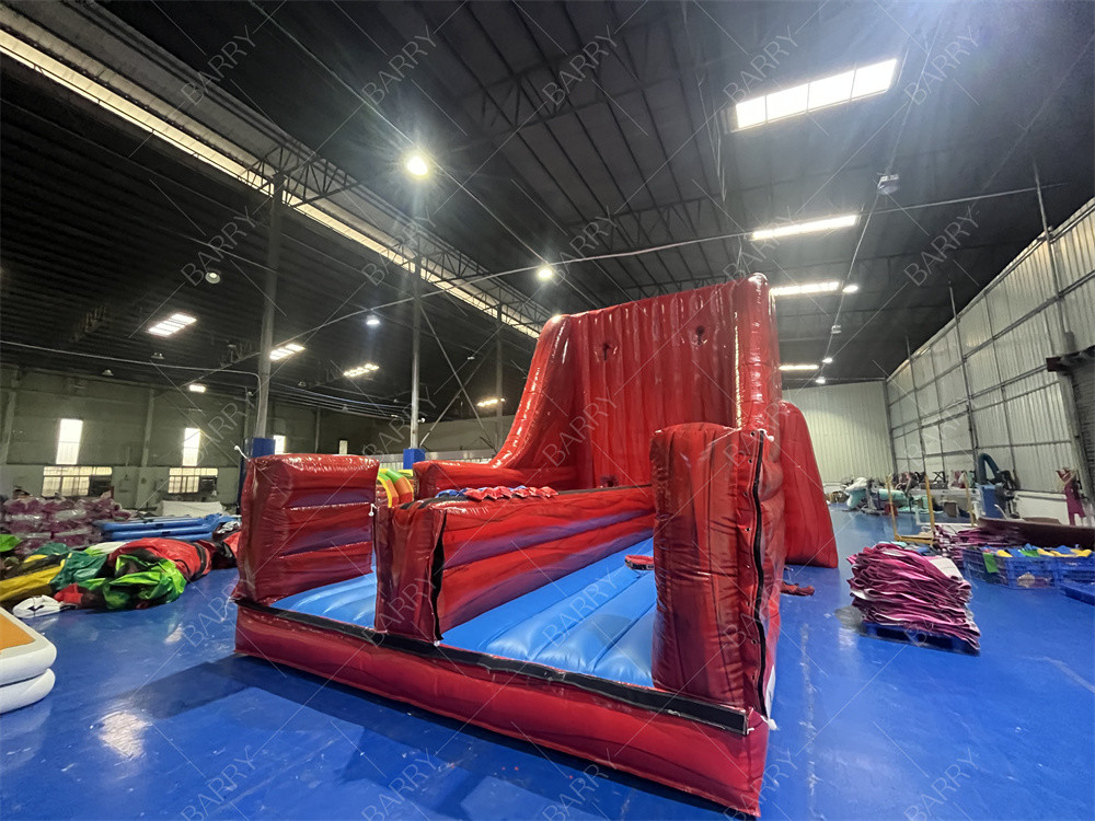 Đánh bóng trong nhà và ngoài trời Bounce Game Bungee Run Đỏ vui vẻ với 2 làn này