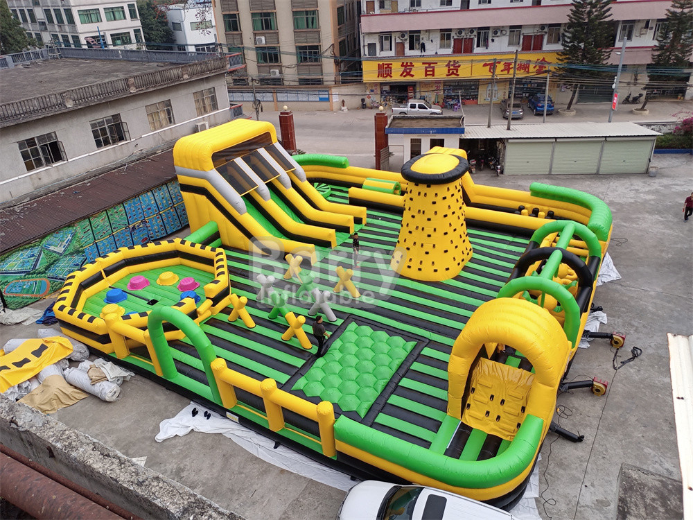 Nước Giant ngoài trời khô bơm công viên giải trí quốc gia trong nhà Big Bounce House với lau ra trò chơi trượt leo tường