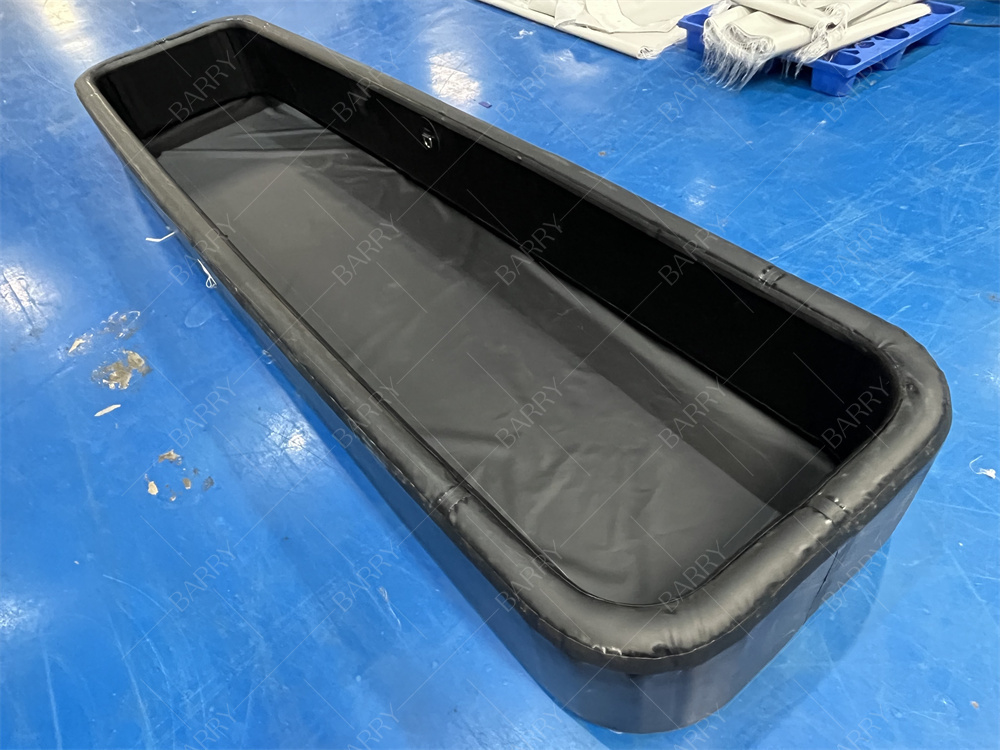 Black Rectangle Inflatable Drop Stitch Pool Công nghệ không khí đa năng