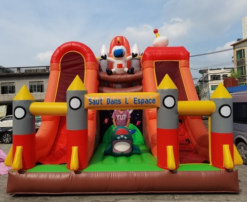 5mLX5mWX6mH Cầu trượt tên lửa Lâu đài nảy hơi cho trẻ em