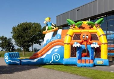 0.55mm PVC Beach Super Bouncer Slide Combo vừa với hồ bơi