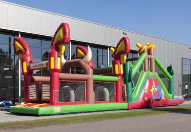 Tùy chỉnh Cow Boy Run Khóa học trở ngại lớn Inflatable cho thanh thiếu niên