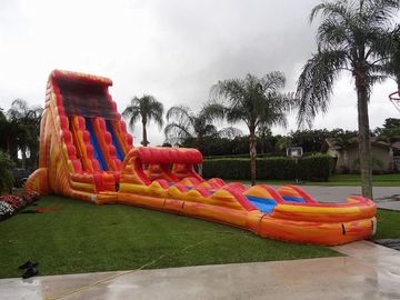 30 Feet Cao Màu Cam Inflatable Dành Cho Người Lớn Trượt Nước Mát Công Viên Nước Trượt