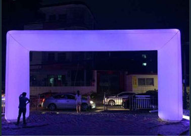 Sản phẩm quảng cáo Inflatable lớn Quadrate màu tím Inflatable Led Arch ánh sáng