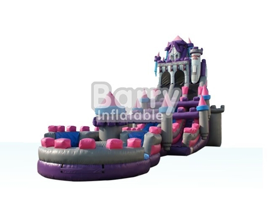 BSCI Princess Castle Bơm hơi Trượt nước Màu Tím Hồng Xám