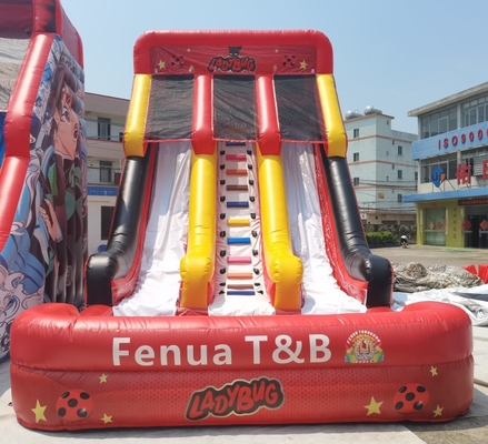 Bạt nhựa PVC Bọ cánh cứng Cô gái Đường trượt nước Bơm hơi Làn đường đôi với hồ bơi