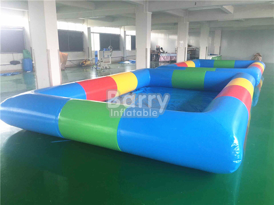 Hồ bơi nước di động màu xanh nhạt với đồ chơi bơm hơi 4x6m