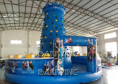 Trẻ em màu xanh đông lạnh Inflatable Leo tường Loại PVC Vật liệu Thể thao Inflatable Arena