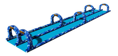 Ngụy trang tuyệt vời màu Giant Inflatable trượt 300m đôi Lane trượt cho sự kiện ngoài trời