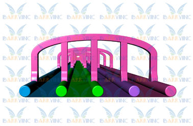 300m Bốn Lanes Trượt Inflatable khổng lồ Inflatable Awesome Trượt đầy màu sắc cho sự kiện