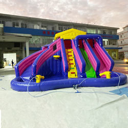 EN71 Công viên vui chơi bơm hơi lâu đài bơm hơi lâu đài Bouncy dành cho trẻ em có cầu trượt bể bơi