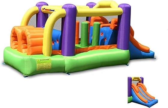 0,55mm PVC Inflatable Racer Vượt chướng ngại vật Nhà nảy với Slide kép
