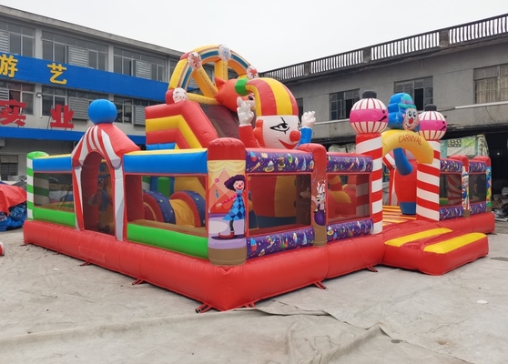 Sân chơi bơm hơi PVC 0,55mm Thành phố vui nhộn Chủ đề Joker Lâu đài Bouncy 10mL * 7mW * 4mH