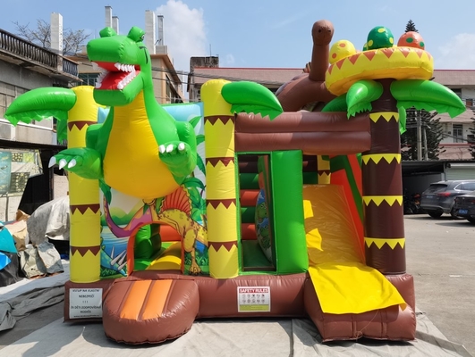 Lâu đài Bouncy bơm hơi tùy chỉnh với chủ đề trượt khủng long Bounce House cho trẻ em