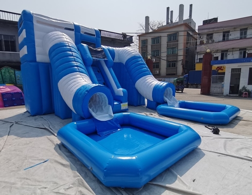 Jumper Combo Bể bơi lâu đài Trượt nước Bơm hơi Lớn Trượt đôi Trượt In kỹ thuật số