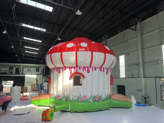 Lâu đài nhảy thương mại có đường kính 5m Nấm cho thuê nhà Bounce