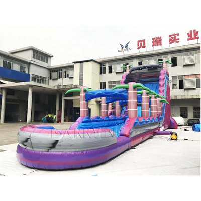 Phim hoạt hình thương mại đầy màu sắc Trượt nước bơm hơi với hồ bơi Cho thuê máng trượt nước lớn