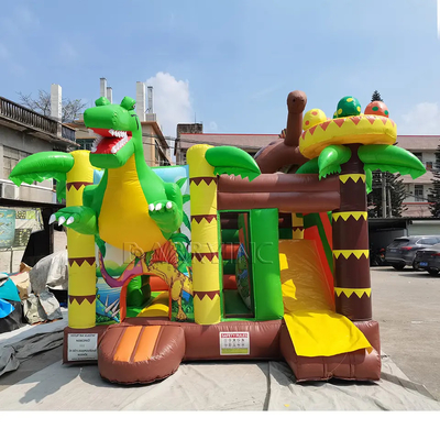 Nhà trượt bơm hơi 5x5m với kết hợp cầu trượt lâu đài nhảy cầu