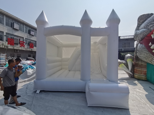 Lâu đài Bouncy thương mại 5x4m White Toddler Bounce House Inflatable Wedding Bouncer