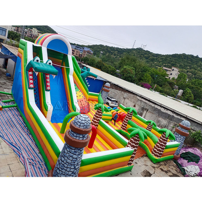 Double Triple Stitch PVC Bounce House Combo Cho thuê đường trượt nước Khóa học vượt chướng ngại vật