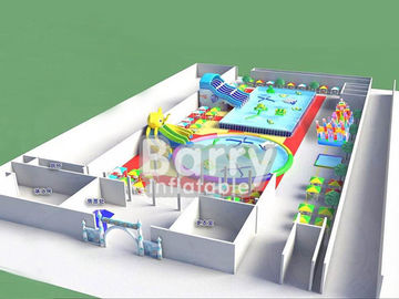 Hồ bơi trượt công viên nước inflatable, vui inflatable công viên được thiết kế cho trẻ em