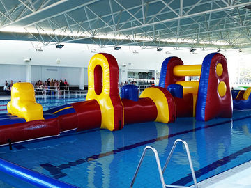 Thương mại Aqua Fun Inflatable Slide / Nước Blow Up Khóa học trở ngại cho hồ bơi