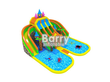 Vui lâu đài inflatable công viên giải trí tên với hồ bơi và inflatable nổi đồ chơi