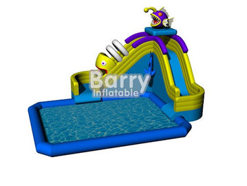 Trò chơi nước vui công viên nước, công viên nước inflatable piranha giá rẻ với hồ bơi cho đất