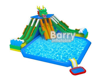 Sân chơi ngoài trời inflatable aqua công viên / 3 trượt inflatable nước vui vẻ cho trẻ em