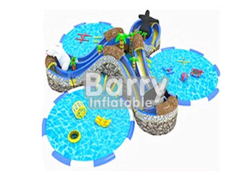 Trẻ em Inflatable Công viên nước / Aqua Park Durable thương mại cấp với 3 hồ bơi