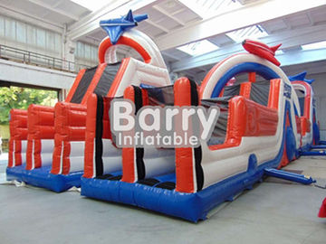 Người lớn Inflatable khổng lồ thổi lên các khóa học trở ngại Khóa học 30 X 8 X 7m 0.9mm PVC