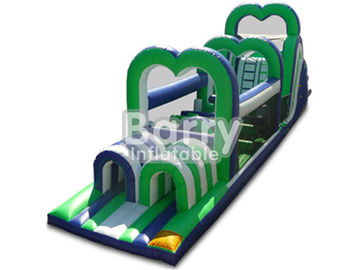 Màu xanh lá cây Inflatable Assault khóa học trở ngại Plato 0.55mm vật liệu PVC bền