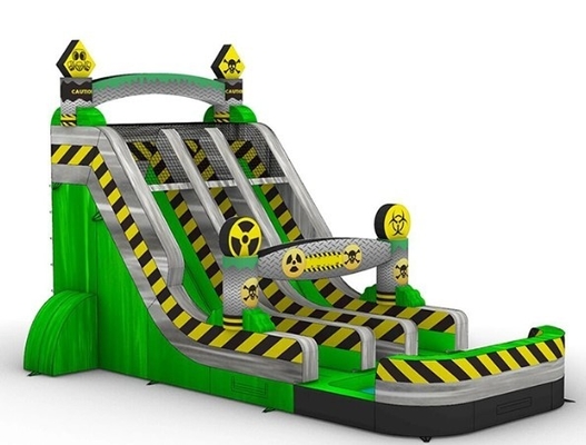 Tarpaulin Jungle Bouncy Castle With Slide Combo Slide Bounce House (Nhà trượt với slide)