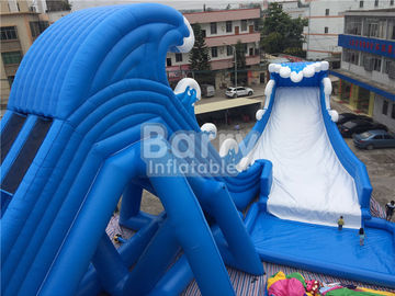 Blue Wave 36 * 20 * 15m khổng lồ trượt nước inflatable với hồ bơi CE / UL Blower